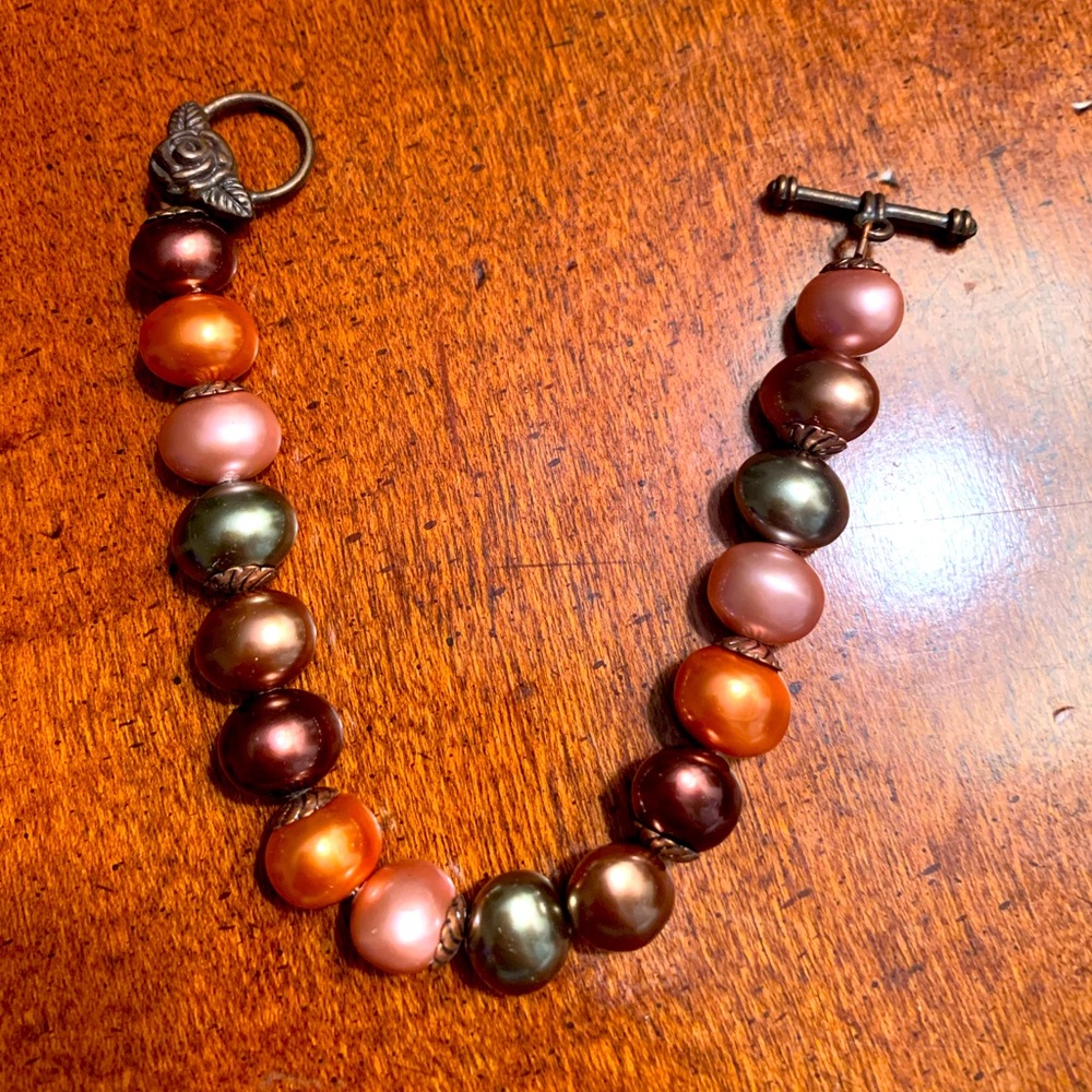 Freshwater Cultured Dyed Chocolate Pearl Bracelet 7 Inch